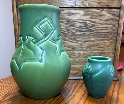Rookwood pottery pair matte - pottery,