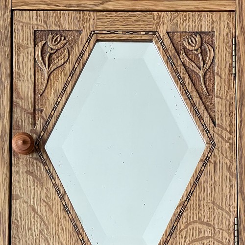 Oak wall cabinet art nouveau - oak,